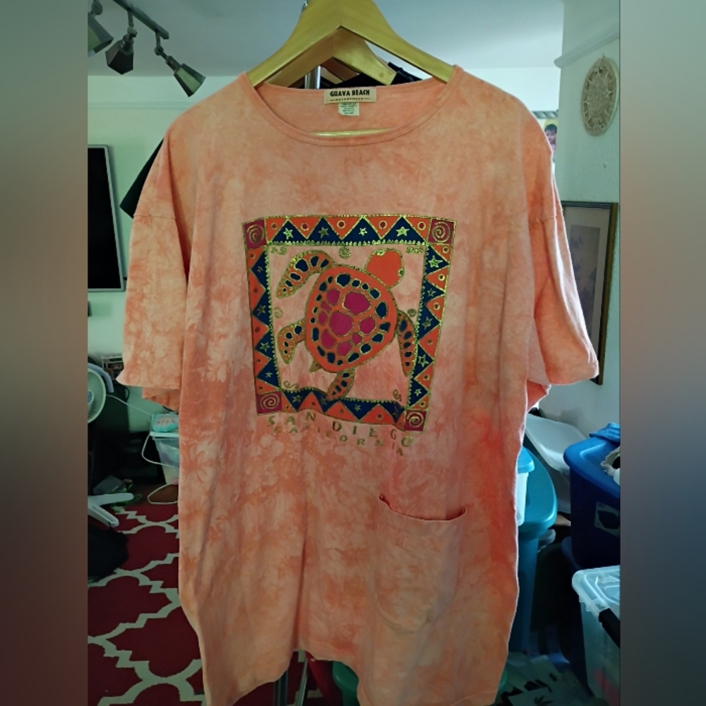 Vibrant Orange and Pink Short Sleeve Tee